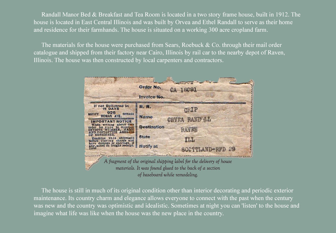 Randall Manor Bed and Breakfast Lodging Dana Indiana